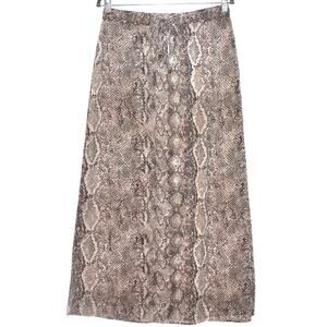 LCWaikiki Snake Print Beige Maxi Skirt Size Medium